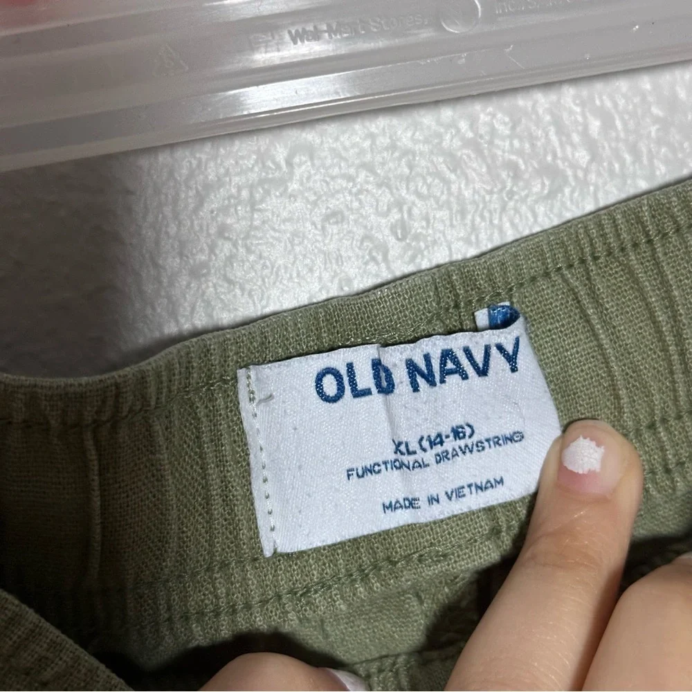 Old Navy Girl Kids Olive‎ Green Functional Drawstring Pull On Shorts size XL